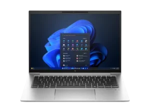 Side view of HP EliteBook 840 G11 highlighting its thin profile, metallic chassis, and multiple I/O ports.